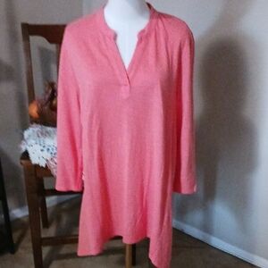Chico's Coral Long Sleeve Tunic